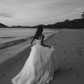 Flowy A Line Strapless Corset White Tulle Long Wedding Dress SH6194