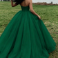 Green ball gown organza green puffy prom dress SA1573