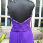 Purple A Line Sweetheart Neck Rhinestone Chiffon Long Prom Dress Evening Dress SH1850