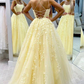 Simple Spaghetti Straps A-Line Lace Appliques Tulle Long Prom Dress KS7930