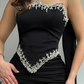 Black Sheath Strapless Exquisite Beaded Satin Prom Dress Evening Dress SH5414
