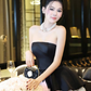 Cute A Line Strapless Black Satin Short Homecoming Dress Outfits SH6232