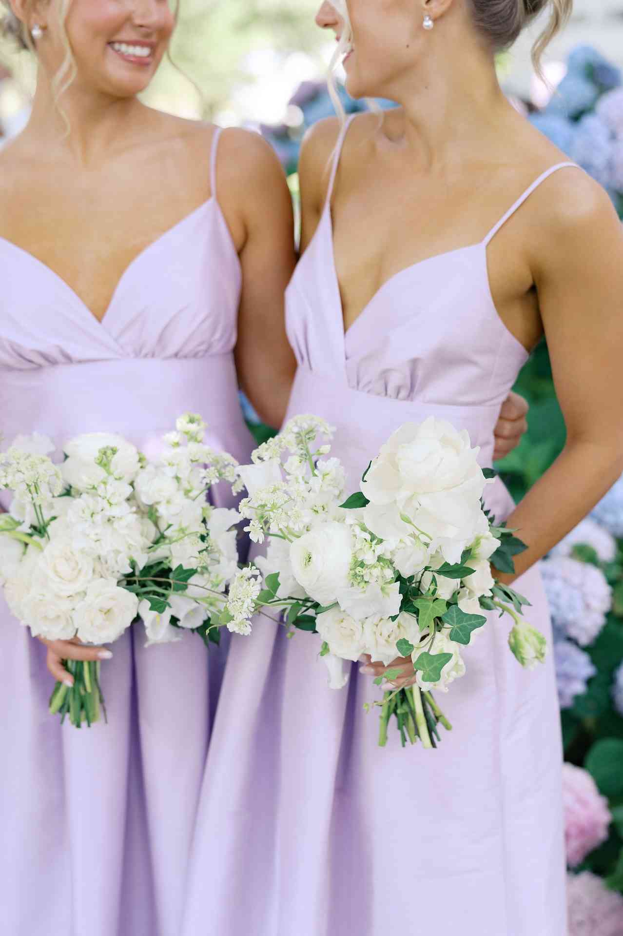 V-neck Lilac Ruched A-line Bridesmaid Dress SH6553