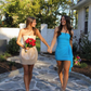 Blue Strapless Chiffon Bodycon Prom Dress Mini Homecoming Dress SH1174