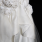 Mermaid Halter White Floral Ruffle Satin Tulle Wedding Dress SH4710