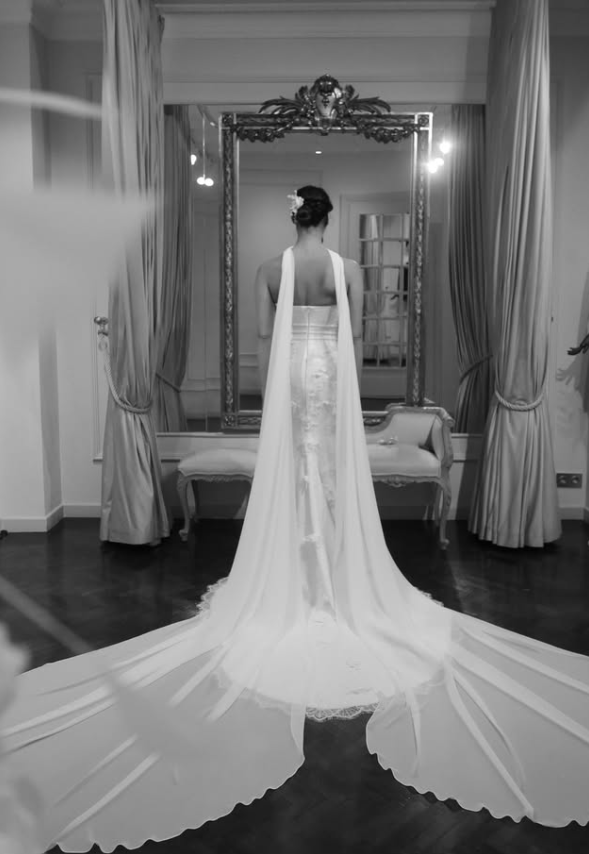 Romantic Mermaid Strapless Beaded Floral White Satin Long Train Wedding Dress SH6187