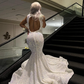 Black Girl Prom Dress White Sequin Prom Dresses for Juniors | Sexy V-neck Mermaid Evening Gowns SH6111