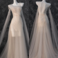 Dreamy Flowy Pleated Dark Ivory Tulle Long Date Dress Evening Dress Prom Dress SH3444