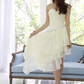 Chic Sweetheart Neck Irregular Layered Party Dress, Ivory Chiffon Homecoming  Dress SH751