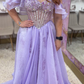 Princess Purple A Line Off the Shoulder Beaded Corset Tulle Prom Dress Party Evening Dress SH7250
