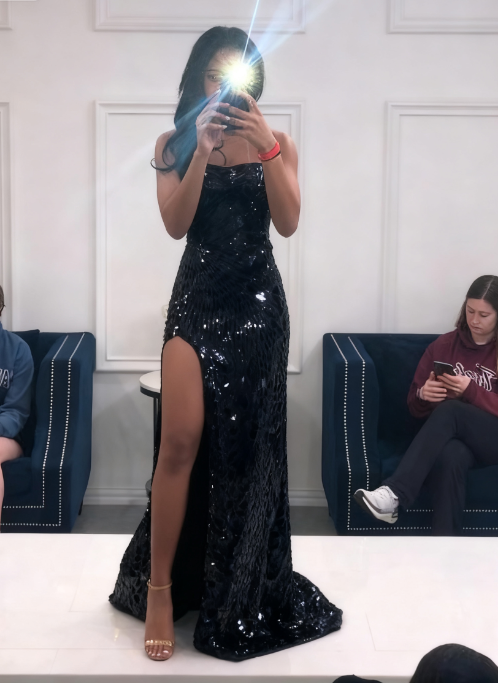 Long Spaghetti Straps Mermaid Slit Prom Dresses, Long Prom Dresses SH389