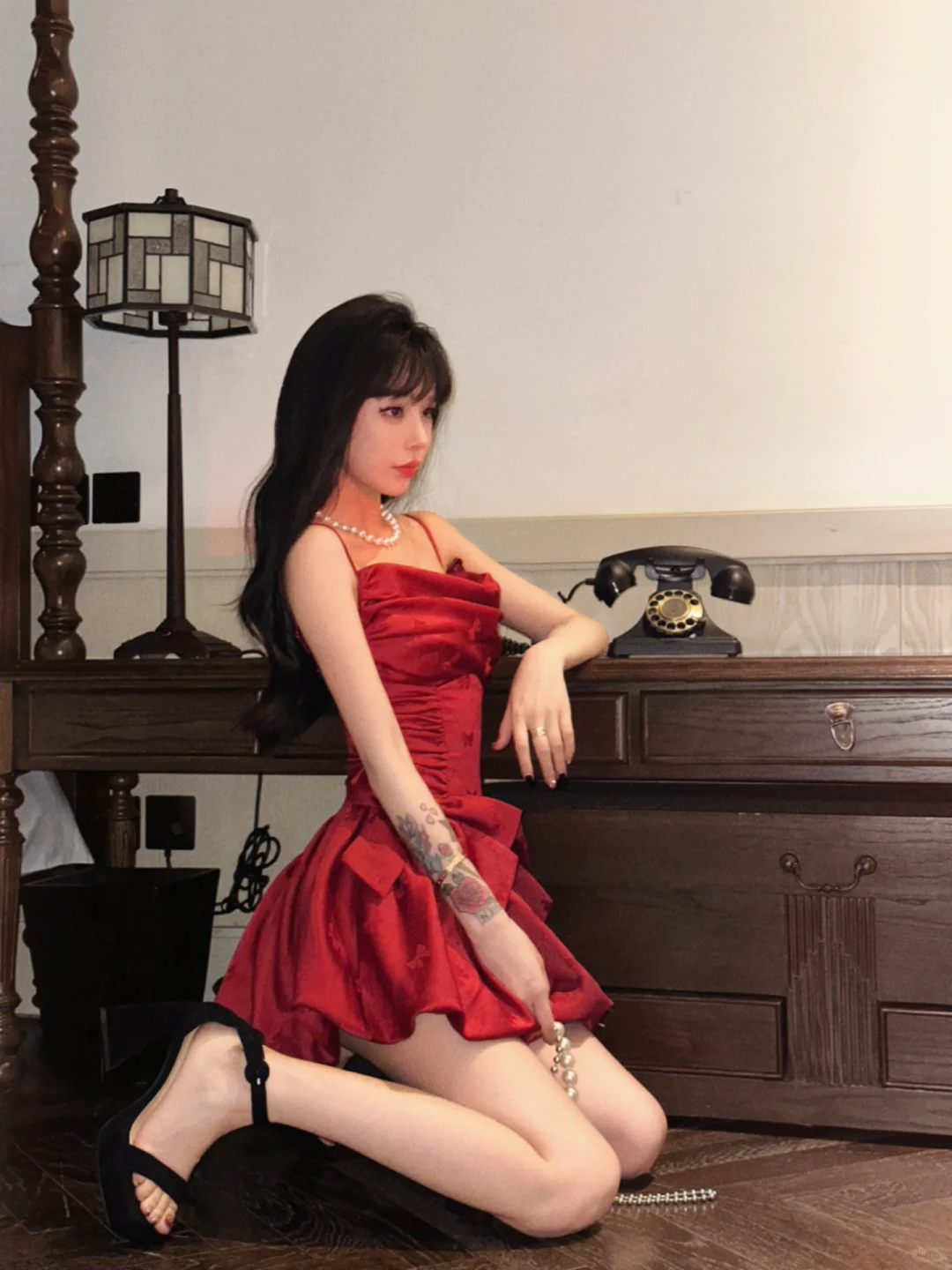 Sexy Red Bow A Line Spaghetti Strap Satin Short Homecoming Dress Outfits SH5827