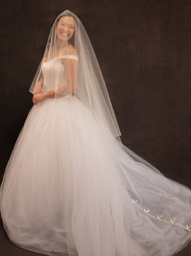 Pretty A Line Off the Shoulder Corset Tulle Satin Long Wedding Dress SH6094