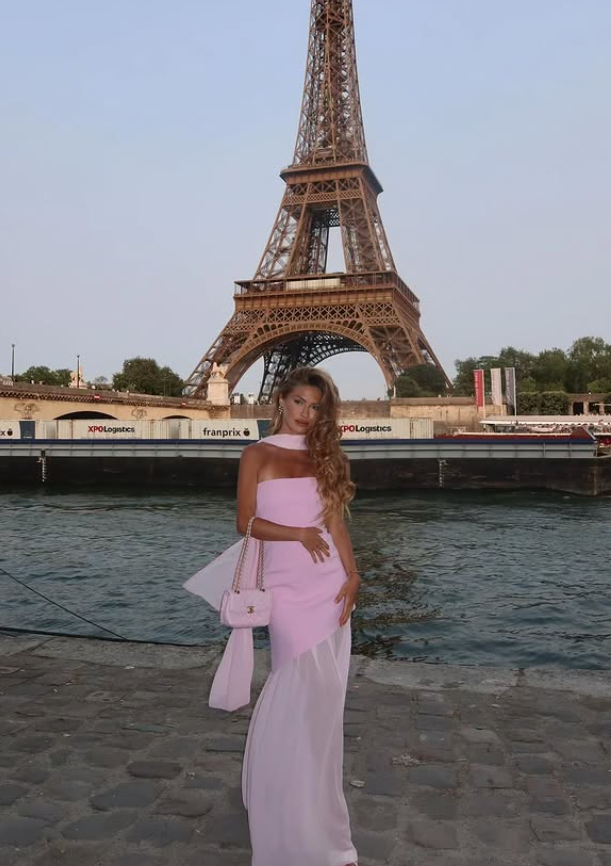 Elegant Pink Mermaid Strapless Chiffon Satin Long Prom Dress Wedding Guest Dress SH4808