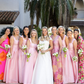 Sweety Pink A Line Spaghetti Strap Satin Long Bridesmaid Dress SH6304