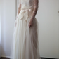 Vintage Ivory A Line Long Sleeve Lace Tulle Long Wedding Dress SH6613
