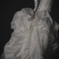 Flowy A Line Sweetheart Neck Pleated White Organza Wedding Dress SH4528
