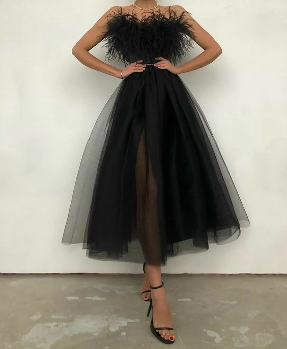 Sexy Strapless Evening Dress A-Line Tulle Formal Prom Dress  SH726