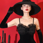 Vintage Sheath Spaghetti Strap Black Velvet Tea Length Prom Dress Evening Dress SH4253