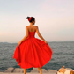 Warm Red A Line Sweetheart Neck Satin Prom Dress 21th Birthday Dress SH4381