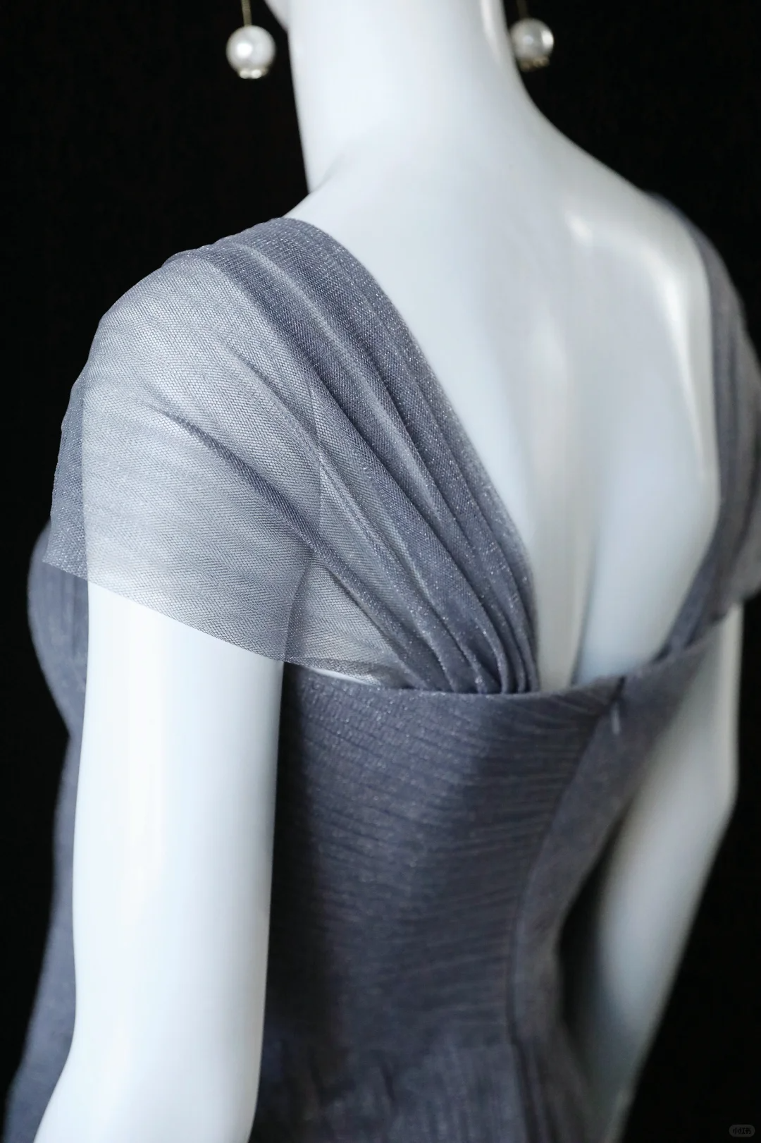 Vintage Simple Grey A Line Tulle Long Prom Dress Evening Dress SH5134