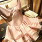 Princess A Line Straps Pink Satin Layered Chiffon Short Prom Dress Homecoming Dress SH7182