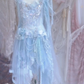 Baby Blue A Line Straps Floral Beaded Tulle Short Prom Dress 16th Birthday Dress SH4263