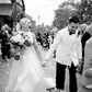 High-class A Line High Neck White Satin Long Wedding Dress SH8253