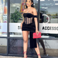 Black Off The Shoulder Sexy Short Party Dress Homecoming Dress SH694