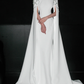Elegant Mermaid Long Sleeve Beaded Satin Wedding Dress SH5866