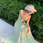 Elegant Green A Line Spaghetti Strap Chiffon Long Prom Dress Party Dress SH4036