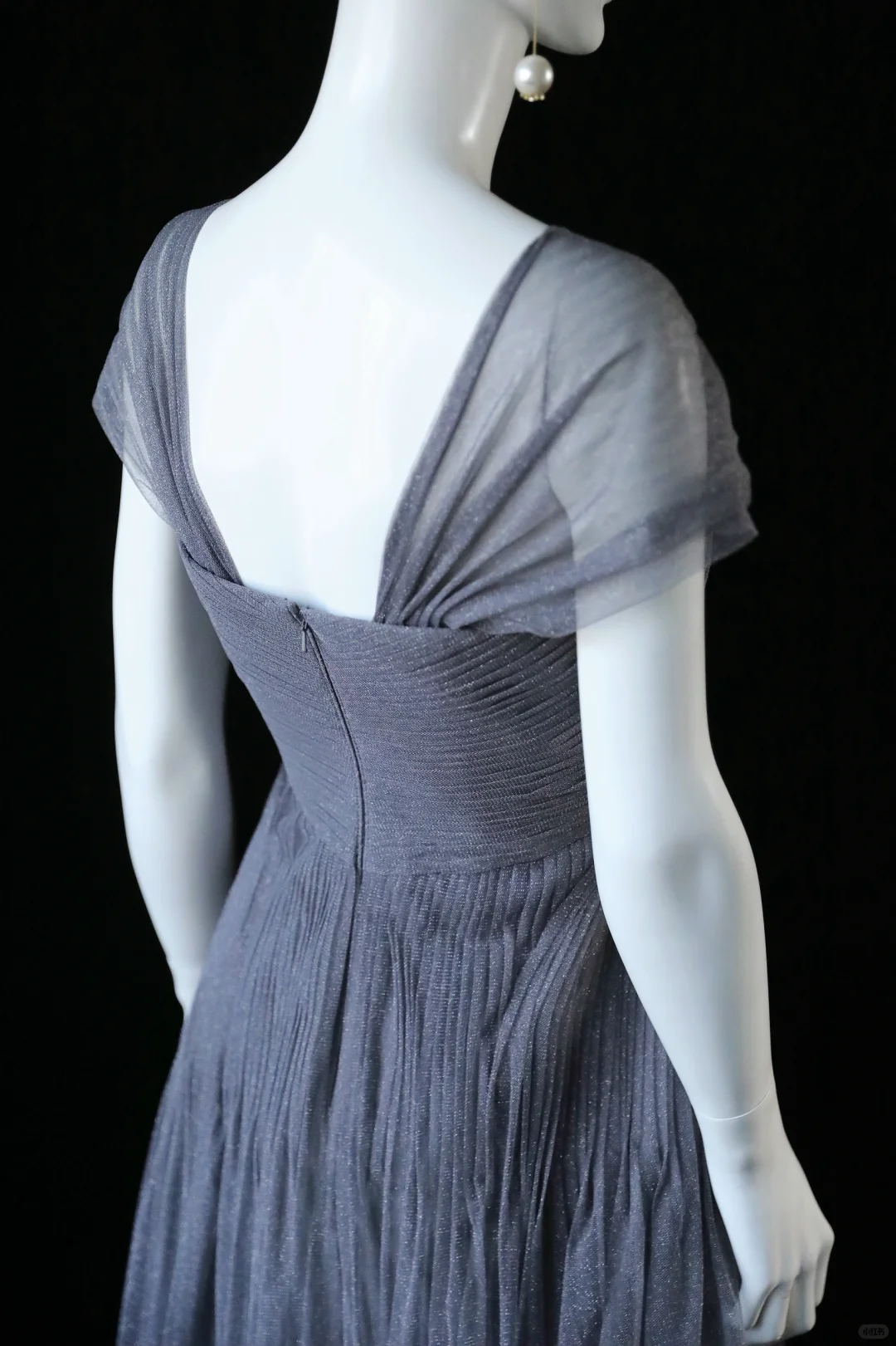 Vintage Simple Grey A Line Tulle Long Prom Dress Evening Dress SH5134