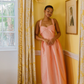 Elegant Pink A Line Spaghetti Strap Satin Long Bridesmaid Dress SH6310