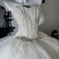 Vintage A Line Sweetheart White Lace Organza Prom Dress Evening Dress SH5609
