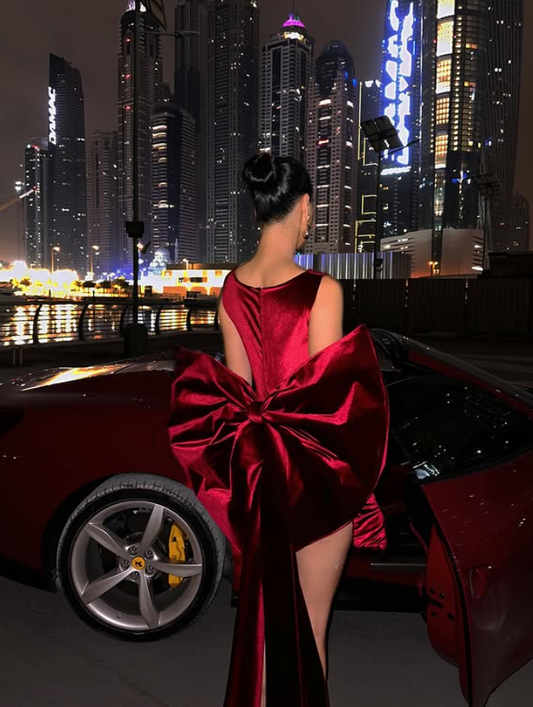 Burgundy Bow Sheath Round Neck Velvet Mini Homecoming Dress Birthday Dress SH4269