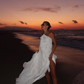 Flowy A Line Halter White Chiffon Open Back Prom Dress Vacation Dress SH4619