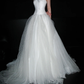 Classic Ball Gown Sweetheart Neck White Tulle Long Wedding Dress SH6616
