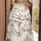Glamorous Retro Ball Gown V Neck 3D Floral Layered Lace Satin Wedding Dress Prom Dress SH5886