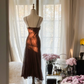 Cute A Line Spaghetti Strap Brown Chiffon Prom Dress Evening Dress SH2985