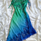 Unique Sheath Spaghetti Strap Beaded Pink Orange Ombre Chiffon Party Dress SH2711