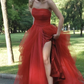 Gorgeous Strapless Split  Long Prom Dress Charming Evening Dress SH619