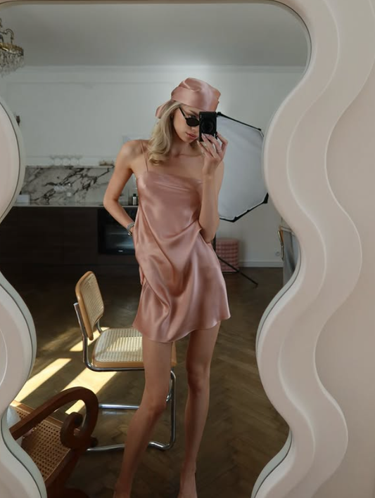 Cute Pink A Line Spaghetti Straps Satin Short Homecoming Dress Outfits SH4454
