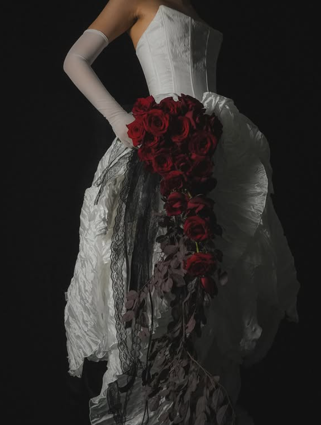 Unique A Line Strapless Corset White Satin Wedding Dress SH4527