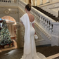 Shiny Mermaid Off the Shoulder White Sequin Long Sweep Prom Dress Party Dress SH6429
