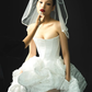 Unique A Line Strapless Corset White Satin Wedding Dress SH4527