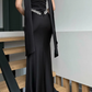 Black Sheath Strapless Exquisite Beaded Satin Prom Dress Evening Dress SH5414