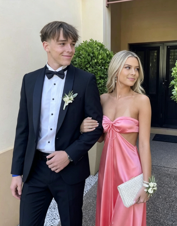 Charming Pink Sweetheart Backless Long Prom Dress SH747
