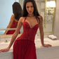 Sexy Burgundy A Line Halter Lace Chiffon Prom Dress Evening Dress SH6275