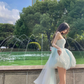 Baby Blue A Line Sweetheart Neck Tulle Short Homecoming Dress Birthday Dress with Bow SH3643