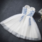 A-line Blue Sweetheart Strapless Appliques Homecoming Dresses  SH790
